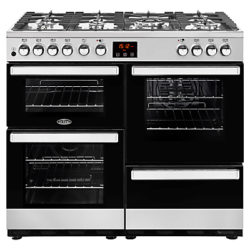 Belling Cookcentre 100DFT Dual Fuel Range Cooker Stainless Steel/Black